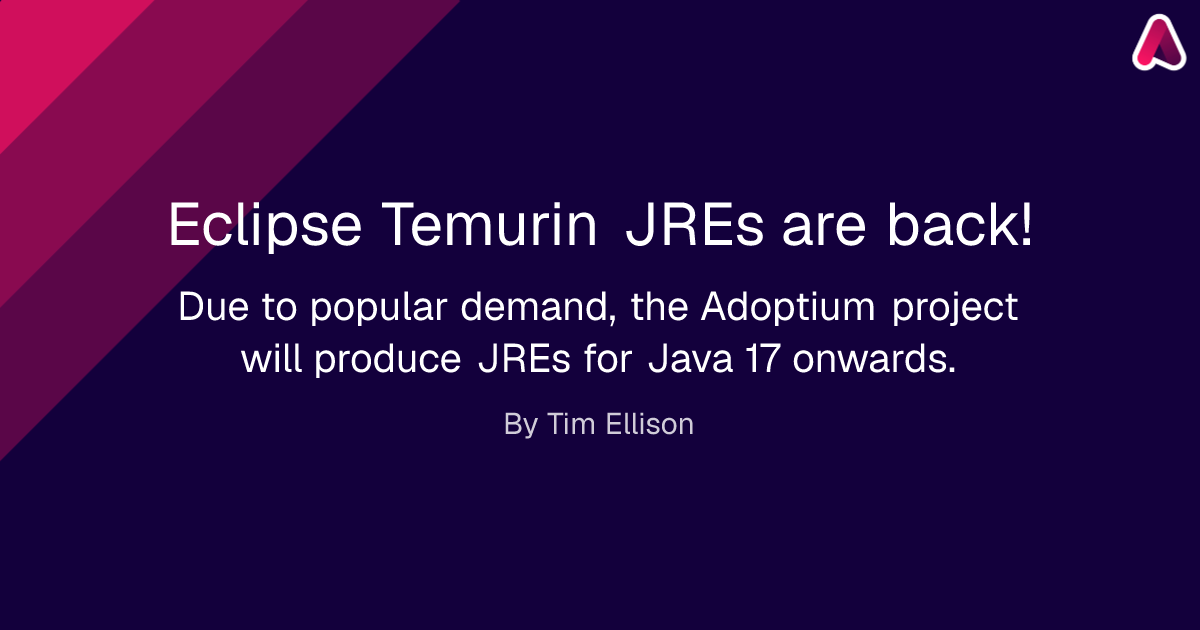 Eclipse Temurin JREs are back!
