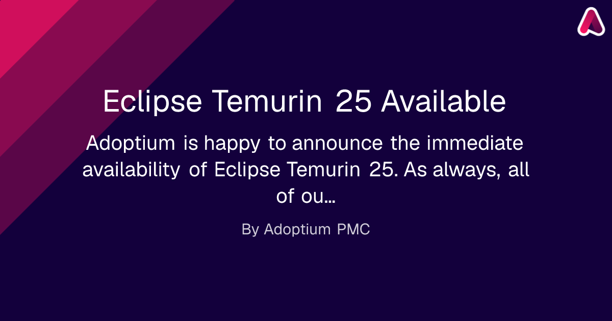 Eclipse Temurin 25 Available